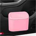 Car Trash Can with Lid, Leakproof Mini Auto Garbage Bin with Trash Bags, Multipurpose Dustbin Container Storage Organizer for Vehicle Home Office, Car Accessories (Pink)