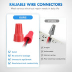 100PCS Red Wire Connectors Kit 14-12 AWG Electric Wire Caps Insulating Insert Twist Electrical Wire Terminal with Spring for Connect Electrical Wiring Automotive Car Truck Boats Marine