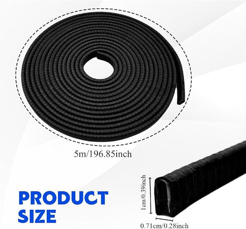 16.4Ft(5M) Car Door Edge Guards, Car Door Protector, U Shape Edge Trim Rubber Anti-Collision Seal Protector, No Glue Required Auto Entry Guard Seal Strips Fit for Trucks SUVs Sedans (Black)