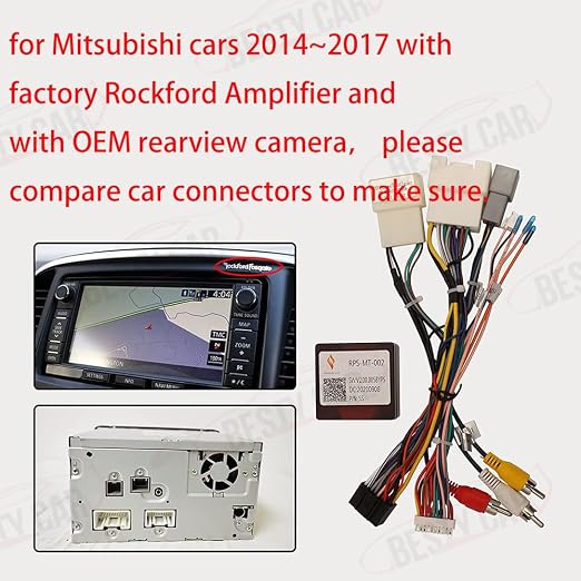 16pin Car Stereo Wiring Harness Adapter with Canbus Box for Mitsubishi Outlander Pajero Support OEM Rockford Amplifier Camera SWC USB