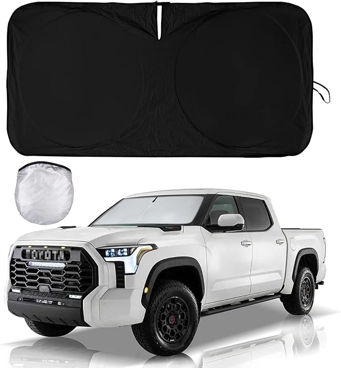 for Toyota Tundra Car Sun Shade Windshield for Tundra 2006 2005 2004 Window Sunshade Fit Toyota Matrix 2003-2013 Foldable Sun Visor Protector 210T Shades Block UV Ray Pickup Truck Accessories