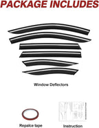 6pcs Outside-Mount Window Rain Guards Fit for Hyundai Tucson 2022-2026, Extra Durable Window Visors Wind Deflector Dark Smoke Vent Shades Car Tape-on 6-pcs with Thicker
