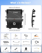 [DSP] 4+64G Android 15 Car Radio for Ford Edge 2011 2012 2013 2014, 9" Incell Touchscreen Car Stereo Wireless CarPlay Android Auto, 5GHz WiFi, Bluetooth 5.0, EQ, GPS, 1280 * 720, Backup Camera, SWC