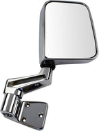 Passenger Side Mirror Manual Folding Manual Adjustment Chrome Compatible with 1987-1995 Jeep Wrangler 1997-2002 Wrangler