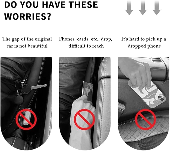 2PCS Car Seat Gap Filler,Flexible Seat Gap Organizer Between Seats for Tightly Filling Seat Gaps,Universal Car Side Seat Gap Filler Interior Car Accessories for Women & Men (Pink)
