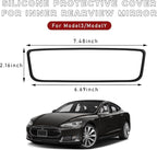 Car Rear View Mirror Protector Frame, Silicone Auto Rearview Edge Protection Cover Compatible with Model 3 Model Y, Interior Rear View Trim Frame Decoration, Car Accessories (Black)