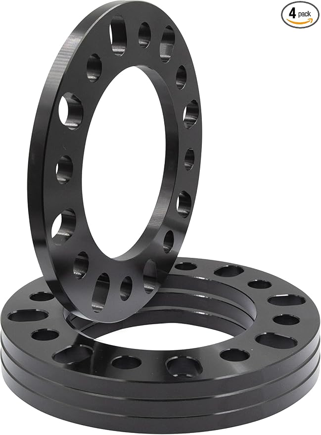 4 Pcs Universal Wheel Spacers 12mm 1/2" Thick Fits Bolt Patterns 8x6.50 8x165.1mm 8x170mm 8x180mm Chevy Siverado 2500 3500 | Ford F250 F350 | Ram 2500 3500 - Not Hub Centric