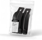 2 Pack Car Seat Headrest Hooks, Black Leather Car Purse Hangers with Red Stitching, Vehicle Back Seat Organizer Hooks for Handbags, Grocery Bags, Keys, Jackets and Accessories