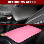 Car Armrest Storage Box Mat, Fiber Leather Car Center Console Cover, Car Armrest Seat Box Cover Accessories Interior Protection for Most Vehicle, SUV, Truck, Car (Pink)