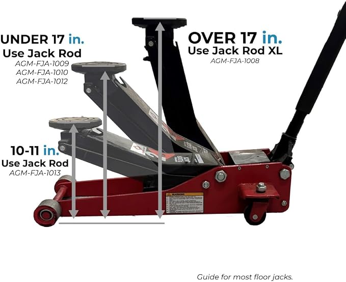AGM Jack Rod, 3.5 Ton Dual Lever Locking Support Bar for Floor Jacks, Jack NOT Included, 14" Travel, 3.7 lb, Compact Jack Stand Alternative for Cars, SUVs, EVs, Safer, Vehicle Support