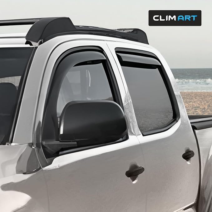 in-Channel Incredibly Durable Rain Guards for Toyota Tacoma 2005-2015 Double Cab, Original Window Deflectors, Vent Deflector, Vent Window Visors, Truck Accessories 4 pcs- 605085