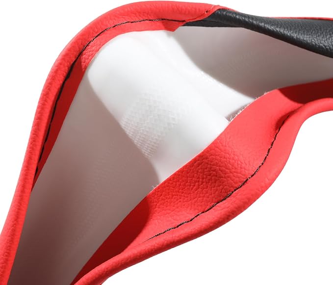 Car Steering Wheel Cover, Leather Steering Wheel Cover,Universal 15 inch Anti-Slip Comfortable Steering Wheel Covers Men Women (Red)