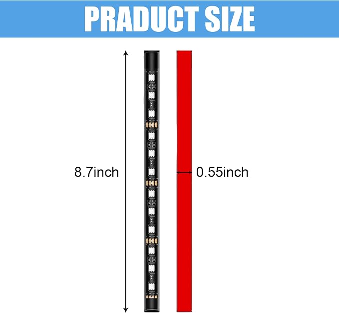 Car LED Strip Light, 24 LED 12V Cigarette Lighter Port, Ice Blue | RGB Neon Auto Interior Atmosphere Lights, Under Dash Ambient Night Light, Universal Decorative Lamp Accessory for Car Truck