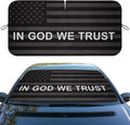 American Flag Car Window Sun Shield Black White Christian Patriot Faith Front Window Sun Shade Rays Sun Shade Visor Protector for Car Sedan Truck SUV Accessories 59" L x 31.5" W