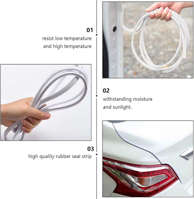 Car Door Edge Guards Rubber U Shape Edge Trim Seal Strips Protector Car Door Edge Protection for Auto Vehicle 10M