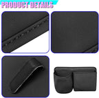 Car Side Door Organizer, Leather Auto Back Seat Storage Pouch with Cup Holder, Car Console Side Trash Can, Universal Vehicle Interior Organizer Pocket for Phone, Coin, Sunglasses (Black)