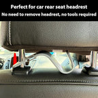 4-Pack 360° Rotating Car Seat Headrest Hook 4 Pack Hanger Universal Vehicle Car Storage Organizer for Handbag Purse Coat with Clip Gray