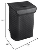 Car Trash Can with Lid, Leather Garbage Can, Leakproof and Removable Interior Liner, Multipurpose Hanging Garbage Bin with Quick Access Magnetic Opening, Trash Bin for Car (2 Gallon/7.5L)