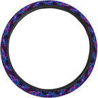 Neon Magic Mushroom Skull Steering Wheel Covers Anti-Slip Elasticity Car Accessories Steering Wheel Protector Universal 15 Inch for Cars SUV Vehicle Truck