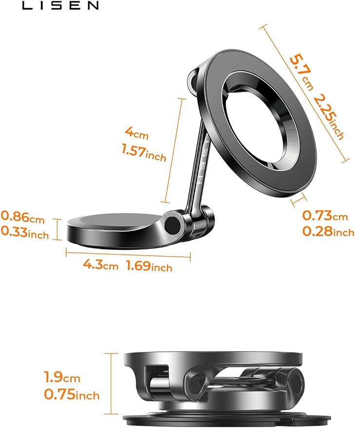 for MagSafe Car Mount for iPhone 17 Pro Max [24 Strong Magnets] Magnetic Phone Holder for Car Dashboard Magnet Phone Mount Car Cell Phone Holder for iPhone 17 Pro Max 16 15 14 13, Carbon Fiber