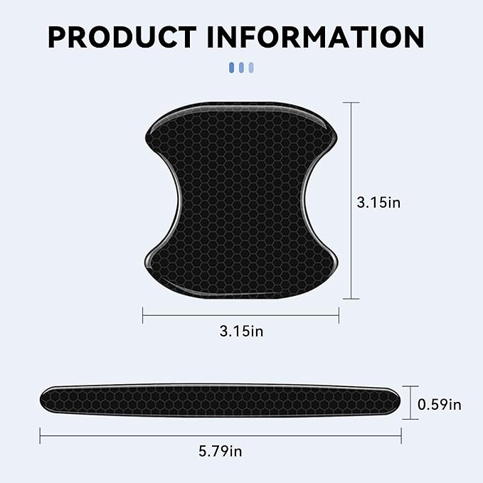 4Pcs Reflective Car Door Handle Bowl Sticker, Car Door Handle Protective Sticker Anti-Scratch, Scratch Collision Protection Guard Universal for SUV Truck RV, Auto Exterior Decor (Black-2)