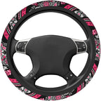 Boho Car Steering Wheel Cover Auto Accessories Universal 15 Inch Non-Slip Neoprene for Women Cute Automotive SUV Van Truck Wheel Protector