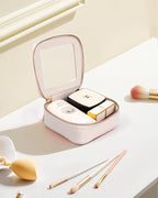 Clear Makeup Bags for Beach,Clear Makeup Bag for Purse,Mini Clear Makeup Pouch Purse Organizer Fit Carry-on Travel Essentials,Clear Cosmetic Bags for Car Accessories for Women (Mini-Beige)