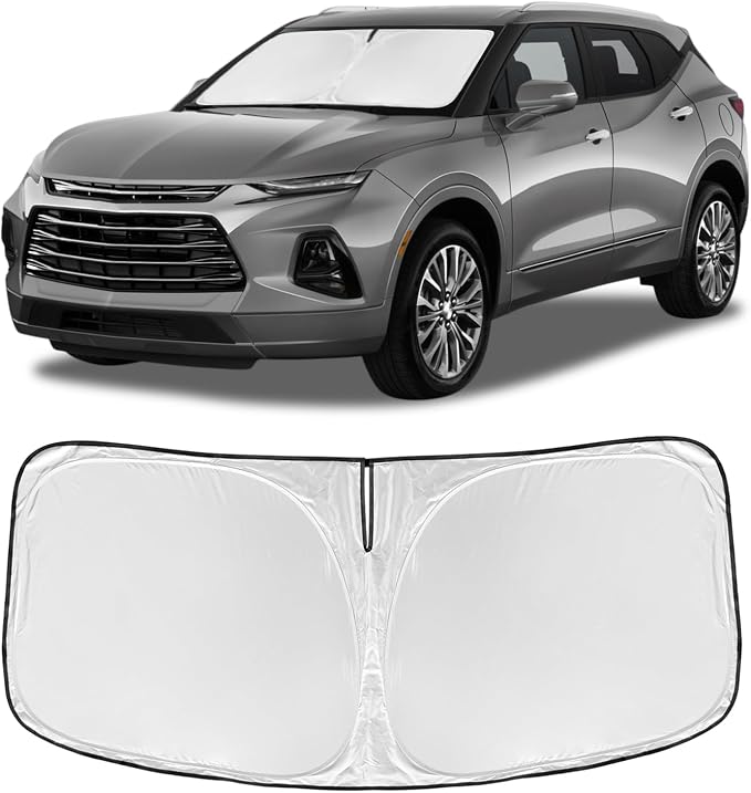 for Chevrolet Blazer 2019-2025 2026 (NOT for EV) Windshield Sun Shade | 4 Layers for Front Windows Shade Cover Custom Fit Blazer 250T Sun Visor Retractable Block UV Rays Car Accessories