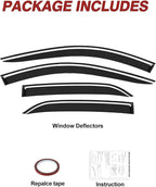 Outside-Mount Window Rain Guards Fit for 2018-2024 Chevy Equinox Extra Durable Window Visors Wind Deflector Dark Smoke Vent Shades Car Tape-on with Thicker 4PCS