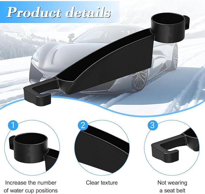 Car Seat Gap Filler, 2PCS Anti-Drop Multifunctional Vehicle Seat Side Gap Plug with Storage Slot, Automotive Blocker Seam Filler Console Organizer, Universal for SUV RV Truck (Black)
