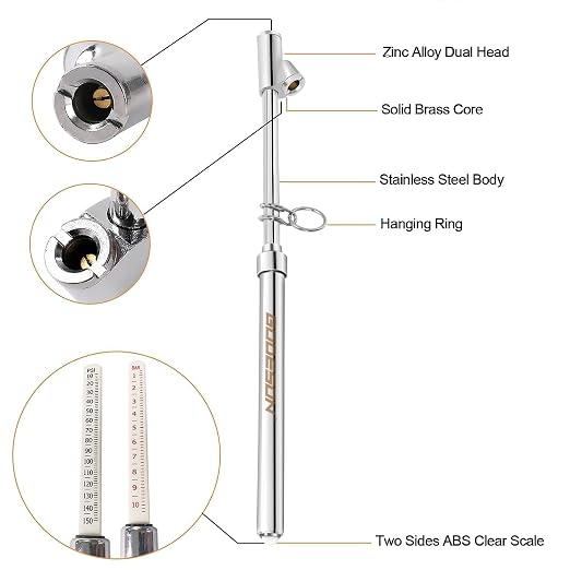 Dual Head Tire Pressure Gauge,Heavy Duty Pen Tire Gauge Range 10-150PSI; 1-10Bar,Dual Head Truck Air Pressure Gauge (Pack of 12)…