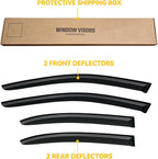 Window Visors for Volkswagen (VW) Jetta 2011-2018, Rain Guards Shields Vent Deflector Shade Wind Dark Smoke 2012 2013 2014 2015 2016 2017 12 13 14 15 16 17 18, Tape-On,4 PCS