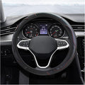 Car Steering Wheel Cover, 15 Inch Carbon Fiber Leather Elastic Steering Wheel Protector, Anti-Slip, Breathable & Soft Car Interior Accessories Universal for Most Cars, Men & Women (Black)
