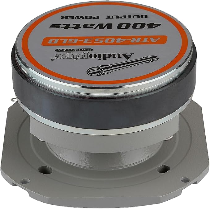 Heavy Duty Super Tweeter (ATR-4053-GLD), 400 Watts, Die Cast Aluminum Frame, Candy Gold, Diamond Chrome Cutting Fnish, 1.5” Kapton Voice Coil, 4-8 Ohms