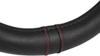 Ergonomic Steering Wheel Cover/Protector for Small Size Steering Wheels in Cars, SUVs, Boats (13.5-14.5") - Grip Drive Pro Comfort Grip (Black/Red Stitching)