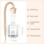 100 Pcs Car Air Fresheners Diffuser with Wooden Cap Empty Aromatherapy Diffuser Clear Fragrance Holder Pendant Hanging Perfume Fresheners Bottles for Car Decor(Classic,Clear)