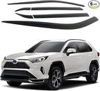 AUTOCLOVER Tape-On Rain Guards Window Visors 6 Pcs Set for Toyota Rav4 2019 2020 2021 2022 2023 2024 2025 / Window Deflectors, Out-Channel Vent Shades (Smoked)