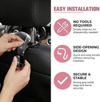 4PCS Bling Car Seat Headrest Hook, Crystal Rhinestone Backseat Hanger Organizer for Purse Handbag Umbrella, Shiny Auto Interior Seat Back Storage Holder Hook, Universal Fit (Black)