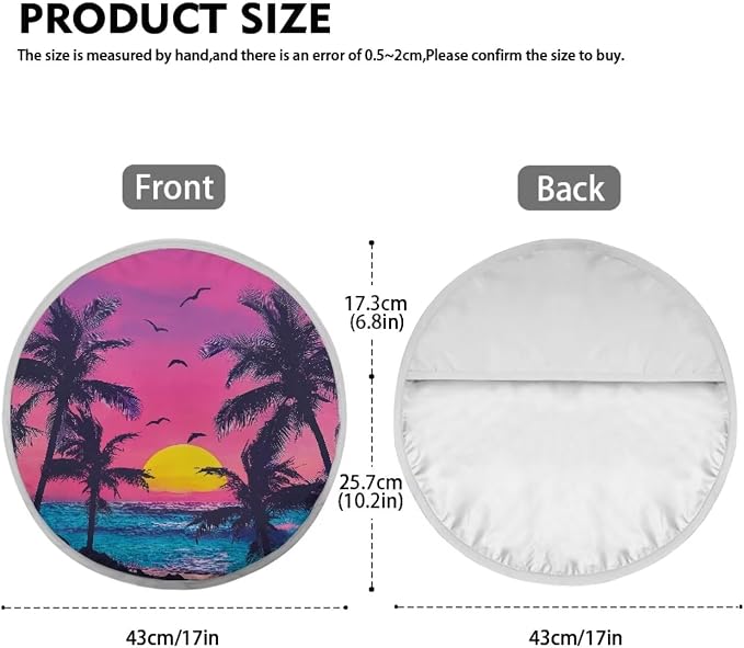 Car Steering Wheel Cover Sun Shade Aluminum Foil Auto Interior Protector Block UV Rays Cool in Summer, Vehicle Accessories Universal for Women Men, Palm Tree