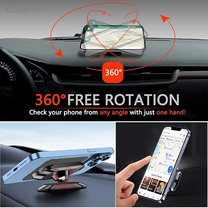 2 Pieces Car Magnetic Phone Holder for Nissan Juke F15 F16 2010-2021 2022 2023, Sturdy Metal Material with 360 Degree Rotation and Upgraded Adhesive Base