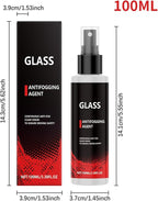 Car Glass Anti Fog Spray - Instant Automotive Defogger for Clear Visibility, Portable Glass Cleaner with Fast Fog Removal, Protective Coating for Driving, Shower Doors, Rainy Conditions
