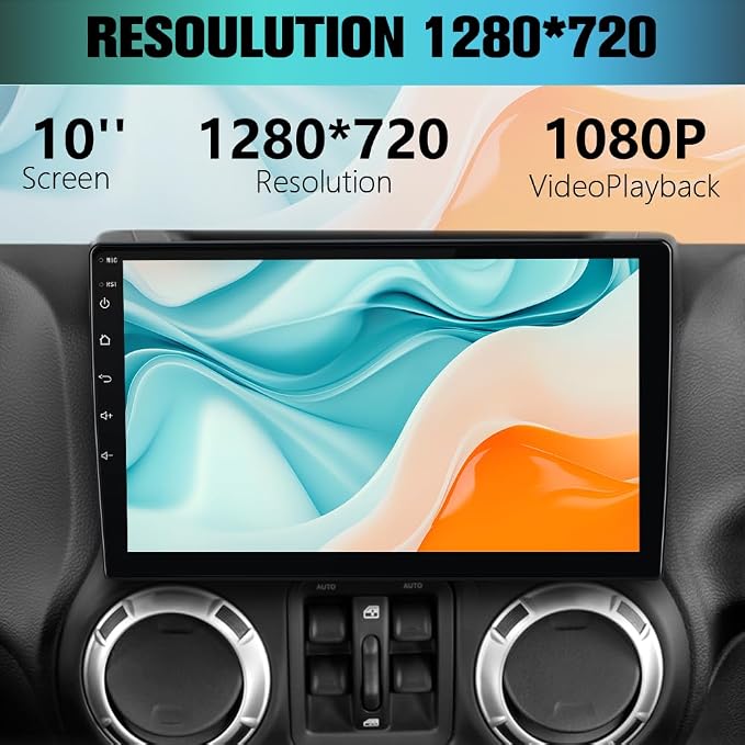Car Stereo Radio for Jeep Wrangler JK Compass Grand Cherokee Dodge Ram 1500 with GPS FM Bluetooth CarPlay and Android Auto
