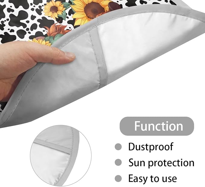 Highland Cow Steering Wheel Sun Shade Cover Sun Foil Anti-Heat Steering Wheel Cover Sunflower Pattern Steering Wheel Sun Heat Shield for SUV Truck Van