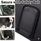 Car Storage Organizer with 2 Cup Holders Reinforced Dividable Leather Car Caddy Basket for Front Seat Floor Back Sturdy Frosted Handle 8 Compartments Adjustable Strap Buckles Slip-Resistant