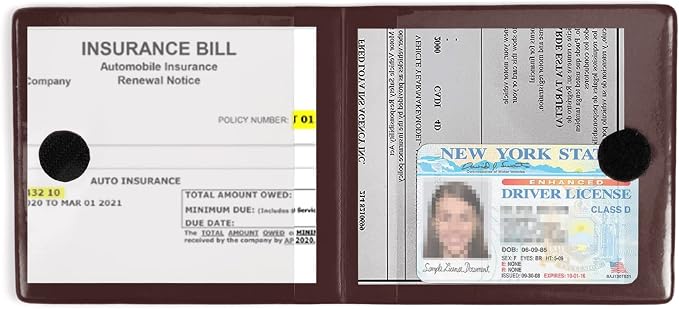 Car Registration and Insurance Card Holder, Vehicle Glove Box Car Organizer, Interior Car Accessories for Documents, Cards, License - 2 Pack