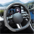 Car Steering Wheel Cover with Comfort Grip, 14.5-15" Carbon Fiber Laser Non-Slip Steering Wheel Protector, Cool Stylish Auto Interior Decor Accessories, Universal for Van SUV Sedan (Silver)