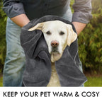 Dog Towel Super Absorbent Pet Bath Towel Microfiber Dog Drying Towel for Small, Medium, Large Dogs and Cats 30inch x 50inch Dark-Gray
