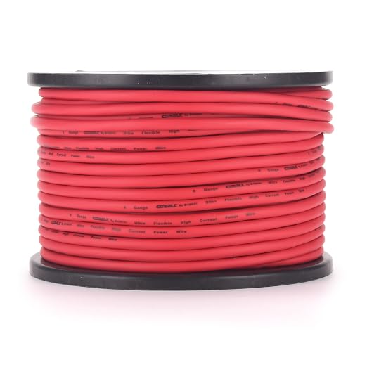 Orion Cobalt PW8200R 8 Gauge Wire (200ft) Copper Clad Aluminum CAA - 100% American Wire Gauge, High Powered Car Audio/Amplifier Power & Ground Cable, Battery Cable, RV Trailer Wiring