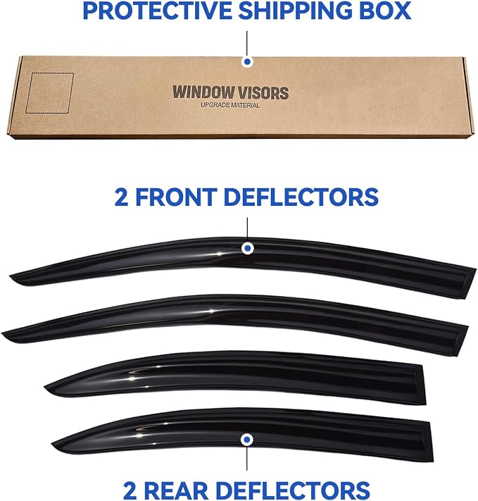 Window Visors Rain Guards for 2004-2012 Mitsubishi Galant, Out-Channel Window Vent Wind Deflectors Visors Shades for 04-12 Mitsubishi Galant