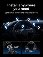 Magnetic Car Phone Mount for iPhone and Android with 6 Magnets and Adjustable Arch Design, Black